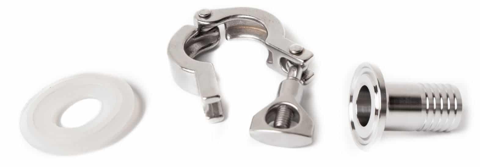 Joint en silicone Tri-Clamp 34 mm, collier de serrage et ardillon de tuyau 19 mm